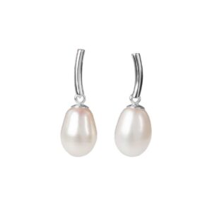 daycharm pearl drop earrings rose gold and silver