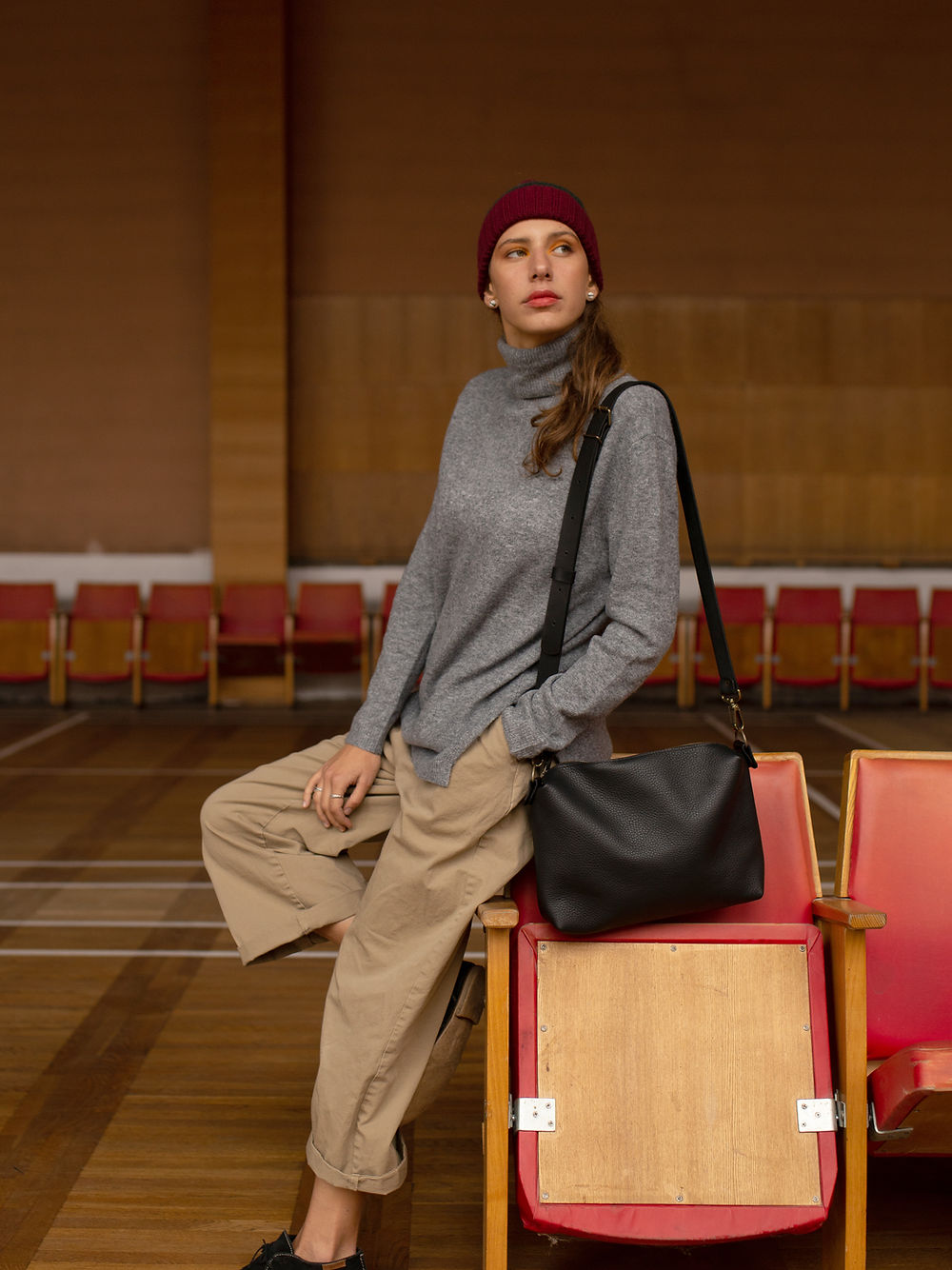 ROBIN Leather käekott L- must - Image 3