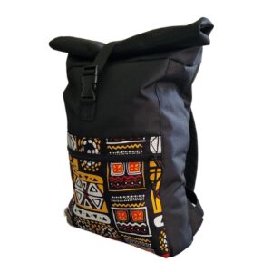 Kollase mustriga veekindel Rolltop seljakott