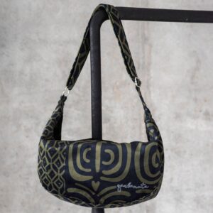 Khaki mustriga veluurne hobo kott Garbanota voodriga