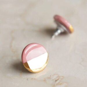 Porcelain Round Stud kõrvarõngad