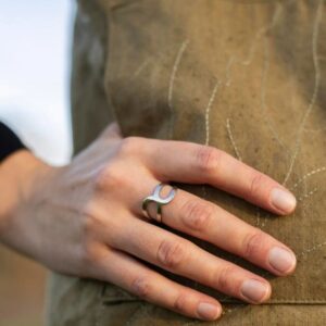 Minimalistlik roostevabast terasest X sõrmus poleeritud pinnaga